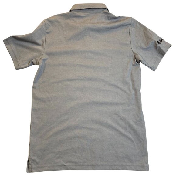 TravisMathew Mens Polo Shirt Medium Gray Embroidered Logo & Striped Design Mens - Picture 2 of 8